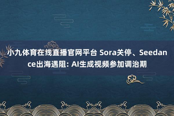 小九体育在线直播官网平台 Sora关停、Seedance出海遇阻: AI生成视频参加调治期