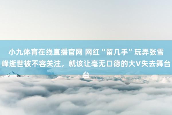 小九体育在线直播官网 网红“留几手”玩弄张雪峰逝世被不容关注，就该让毫无口德的大V失去舞台