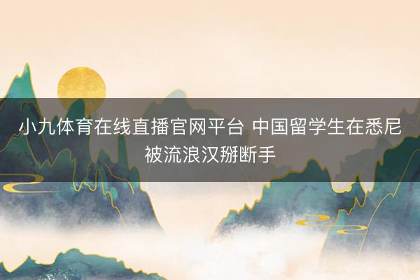 小九体育在线直播官网平台 中国留学生在悉尼被流浪汉掰断手
