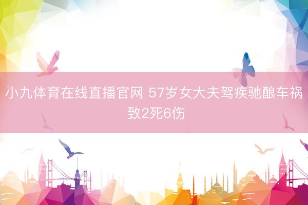 小九体育在线直播官网 57岁女大夫驾疾驰酿车祸 致2死6伤