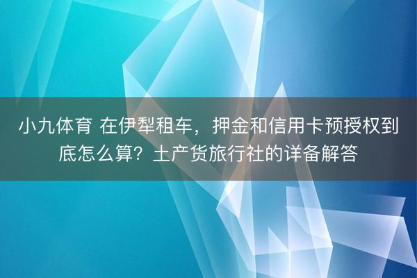 小九体育 在伊犁租车，押金和信用卡预授权到底怎么算？土产货旅行社的详备解答