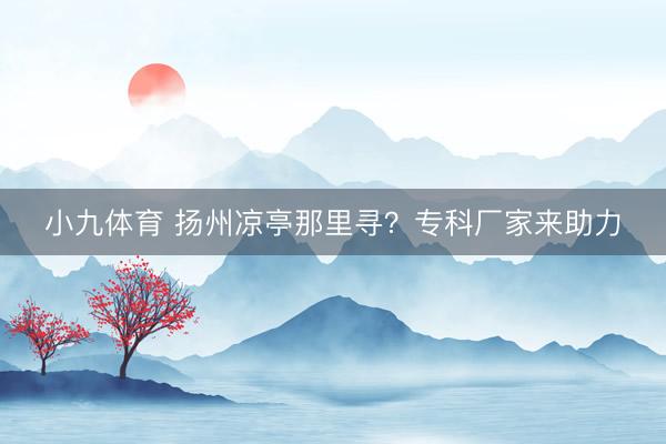 小九体育 扬州凉亭那里寻？专科厂家来助力
