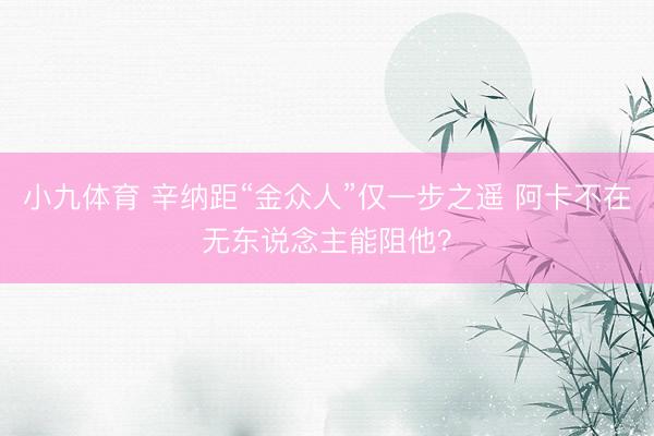 小九体育 辛纳距“金众人”仅一步之遥 阿卡不在无东说念主能阻他？