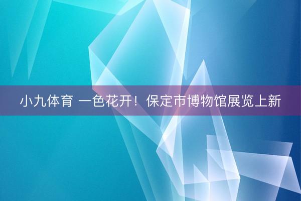 小九体育 一色花开！保定市博物馆展览上新