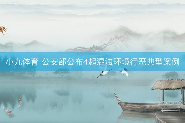 小九体育 公安部公布4起混浊环境行恶典型案例