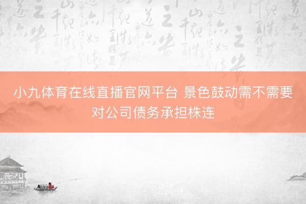 小九体育在线直播官网平台 景色鼓动需不需要对公司债务承担株连