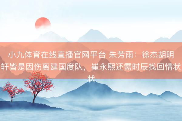 小九体育在线直播官网平台 朱芳雨：徐杰胡明轩皆是因伤离建国度队，崔永熙还需时辰找回情状