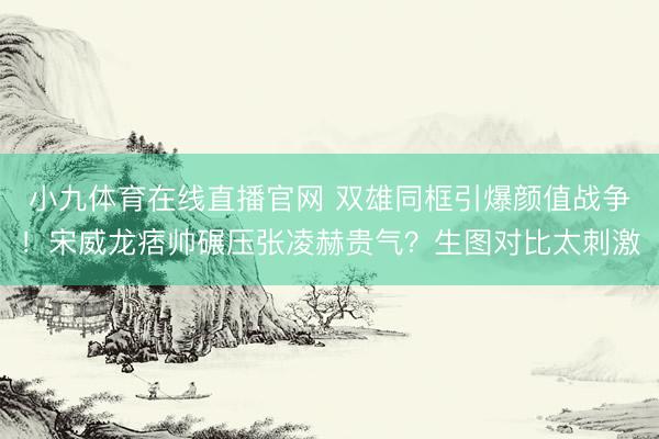 小九体育在线直播官网 双雄同框引爆颜值战争！宋威龙痞帅碾压张凌赫贵气？生图对比太刺激