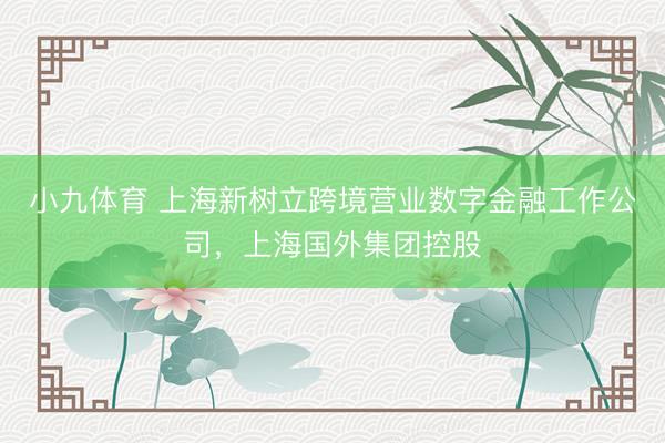 小九体育 上海新树立跨境营业数字金融工作公司，上海国外集团控股