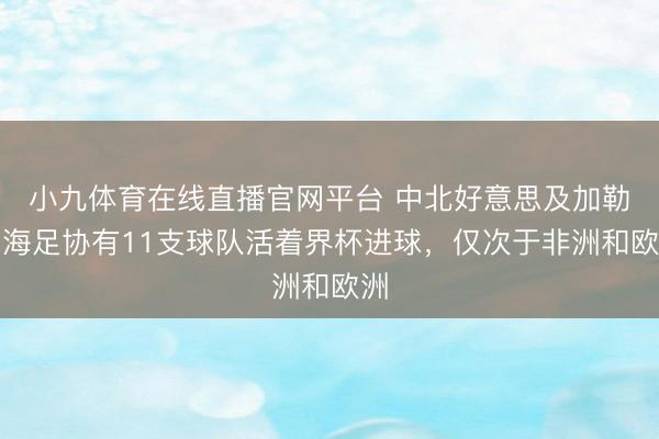 小九体育在线直播官网平台 中北好意思及加勒比海足协有11支球队活着界杯进球，仅次于非洲和欧洲