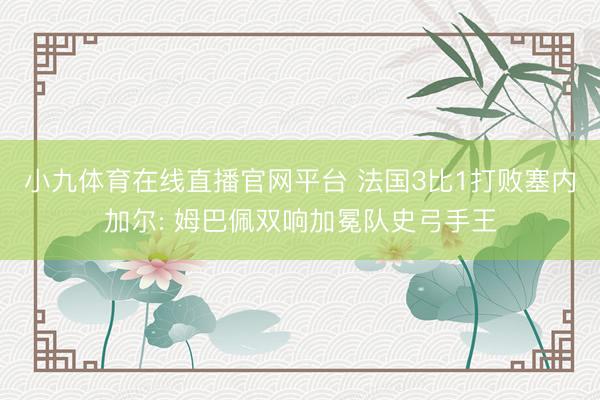 小九体育在线直播官网平台 法国3比1打败塞内加尔: 姆巴佩双响加冕队史弓手王
