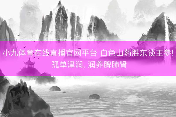 小九体育在线直播官网平台 白色山药胜东谈主参! 孤单津润, 润养脾肺肾